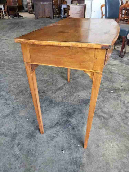 Antique Edwardian bow front 2 drawer writing table desk