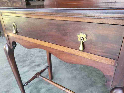 Antique mahogany tall cutlery hall table Drawer cabriole legs pad feet