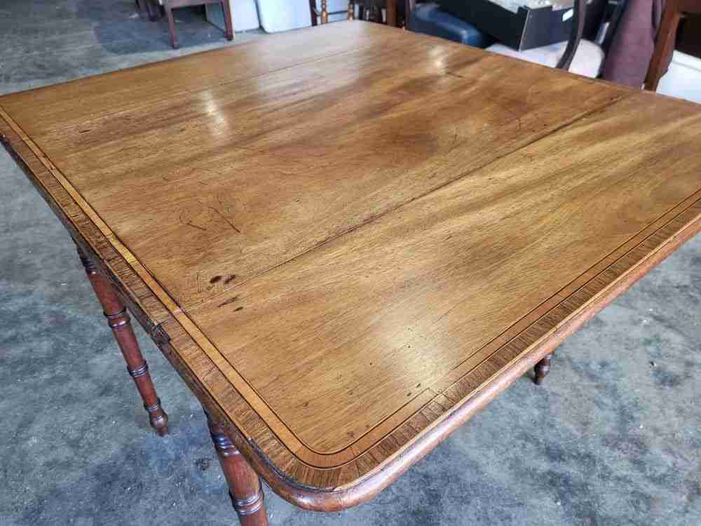 Antique inlaid Pembroke drop leaf dining occasional  table