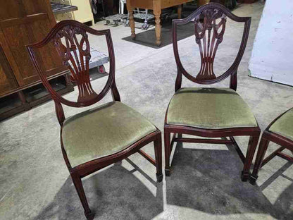 Antique repro mahogany shield back dining chairs 2 carvers 6 chairs