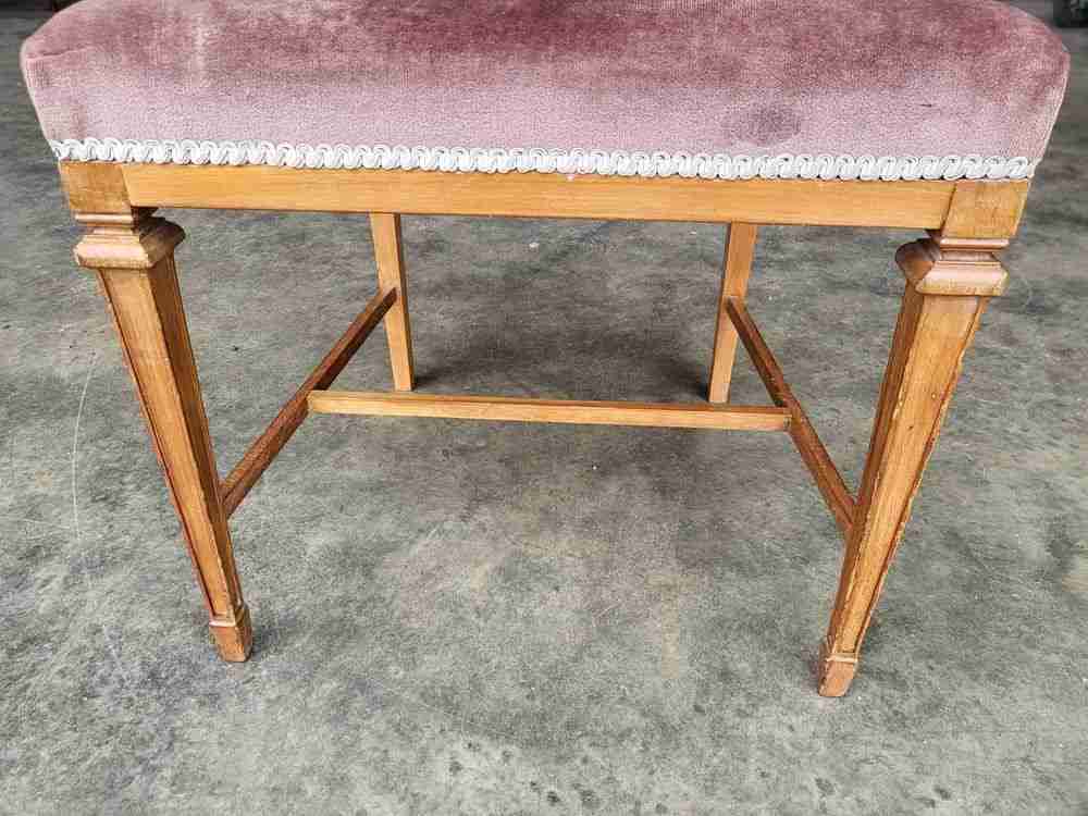 20thC square legs rose fabric bedroom bathroom chair