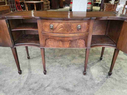 Antique repro serpentine large sideboard cupboard drawers legs