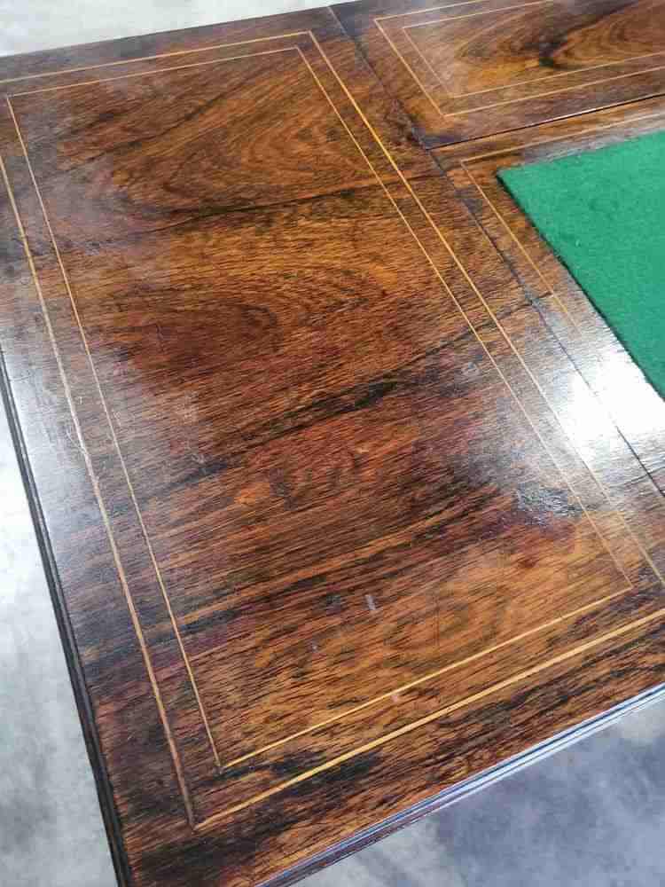 Antique Edwardian inlaid rosewood small writing desk table drawers