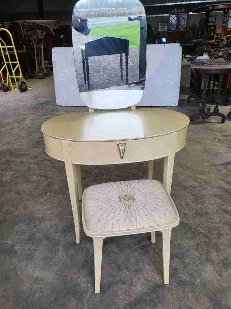 Vintage 1930's small dressing table stool mirror