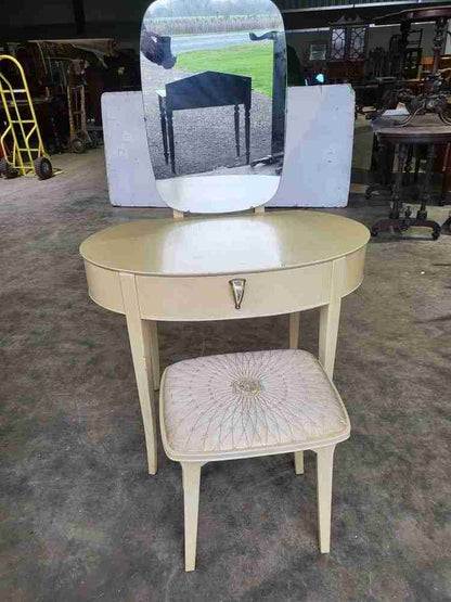 Vintage 1930's small dressing table stool mirror