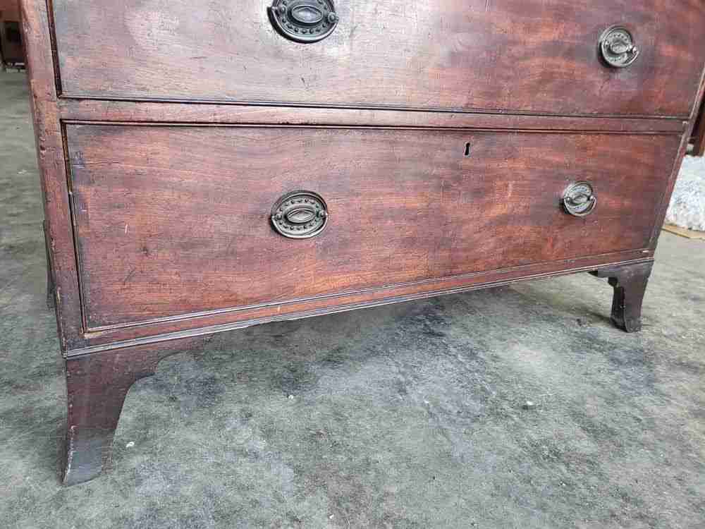Antique Georgian 2 over 3 chest of drawers splayed legs