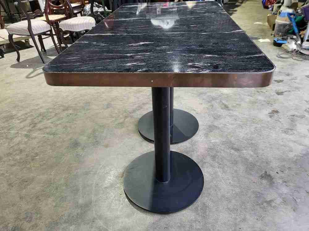 Small marble ? pedestal occasional dining work table seat 4