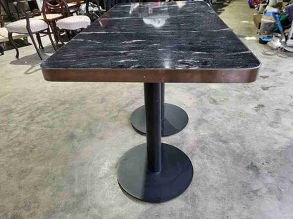 Small marble ? pedestal occasional dining work table seat 4