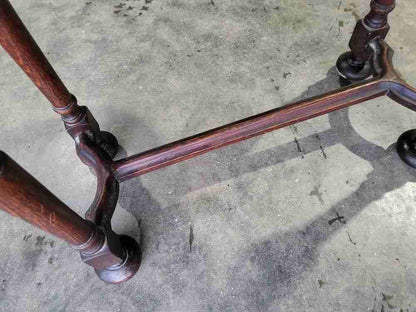 Antique Edwardian small oak drop leaf occasional dining table