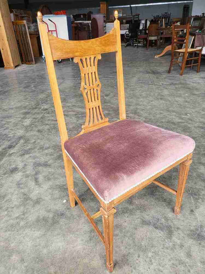 20thC square legs rose fabric bedroom bathroom chair