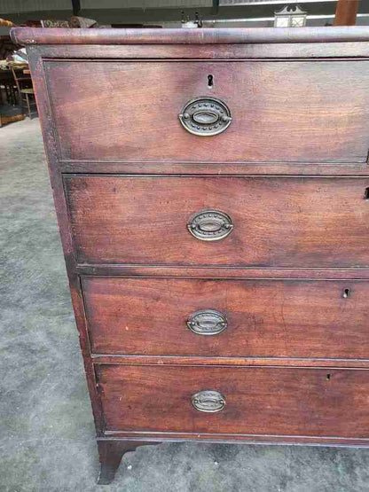 Antique Georgian 2 over 3 chest of drawers splayed legs
