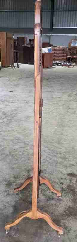 20thC tall cheval floor standing bedroom mirror castors