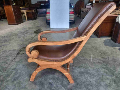 Large plantation arm chair conservatory garden patio chair faux leather