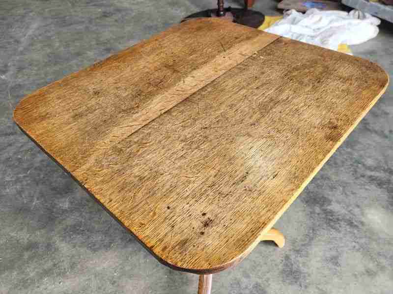 Antique Georgian square tripod occasional side dining table