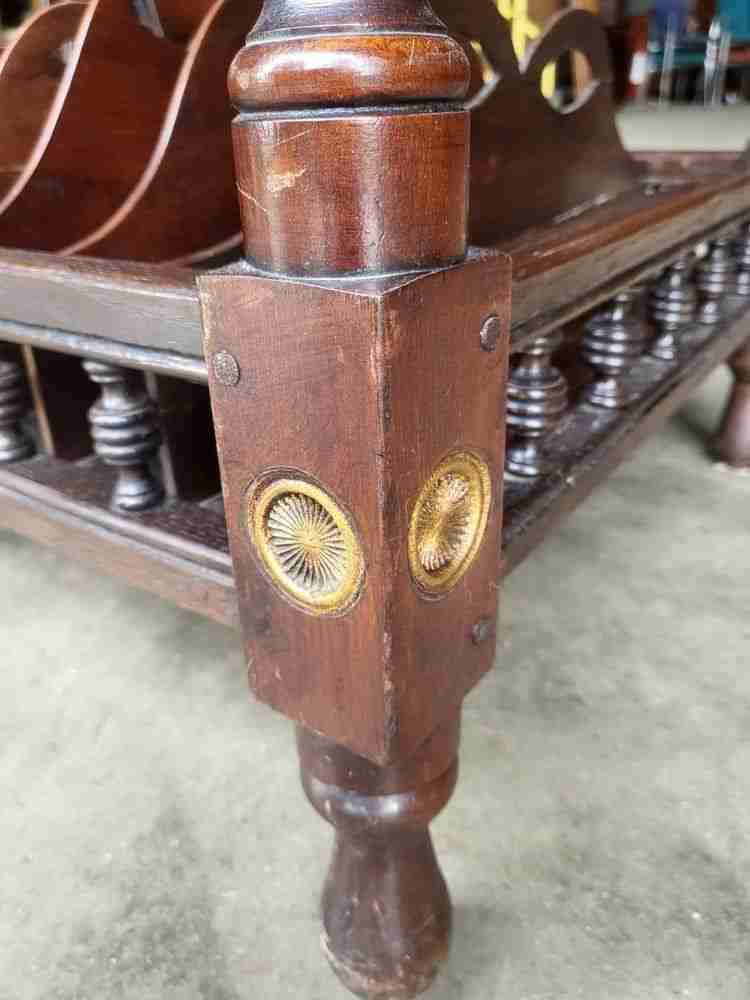 Antique Edwardian 2 tier mahogany square side end lamp table music filing
