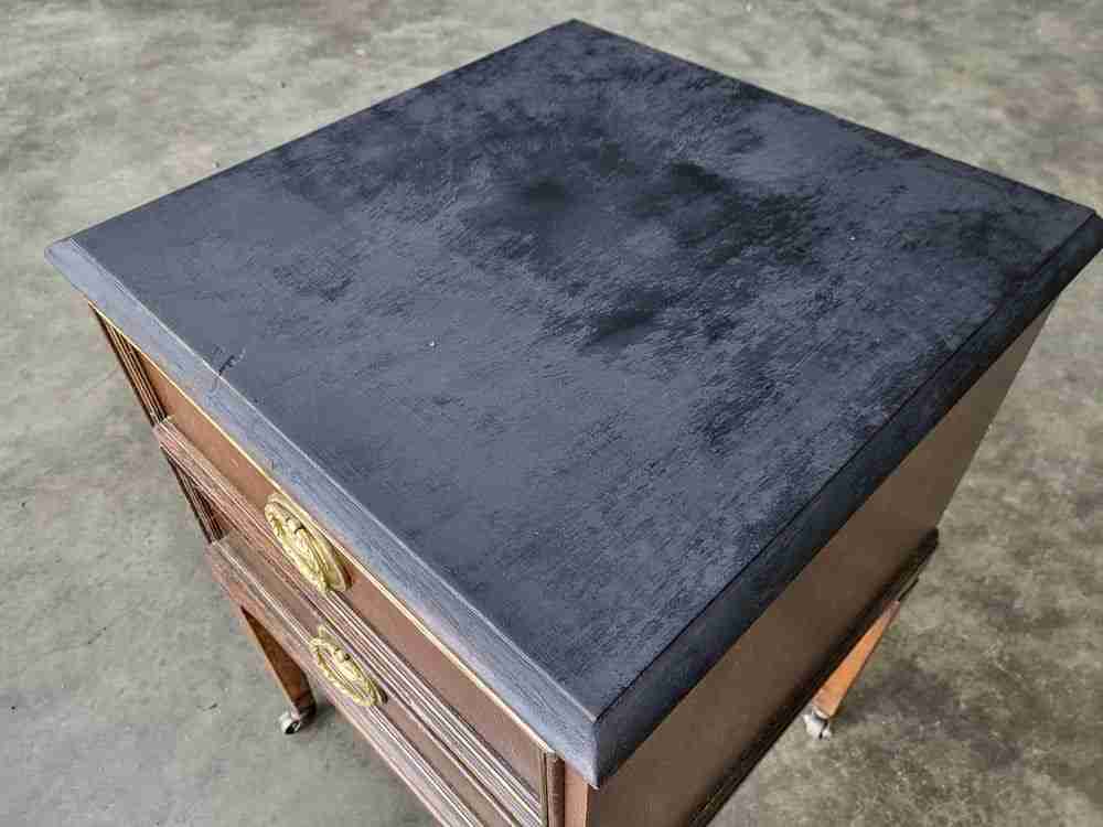 Antique Edwardian side end lamp table 2 drawers tapered legs