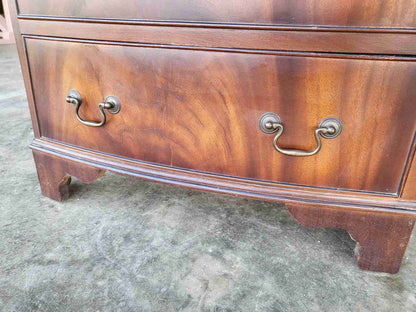 Antique repro small bow front chest of 4 drawers