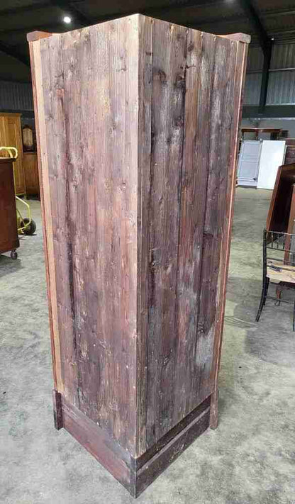 Antique Georgian mahogany freestanding glazed tall corner cabinet