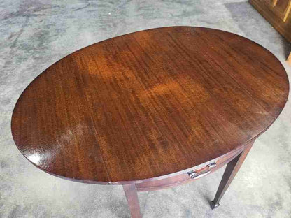 Antique repro small Drop leaf side end occasional table drawer tapered legs