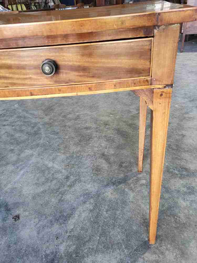 Antique Edwardian bow front 2 drawer writing table desk
