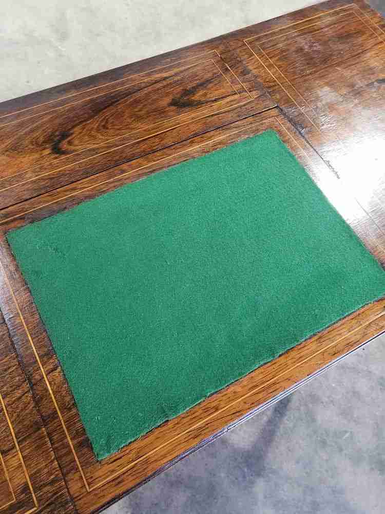 Antique Edwardian inlaid rosewood small writing desk table drawers