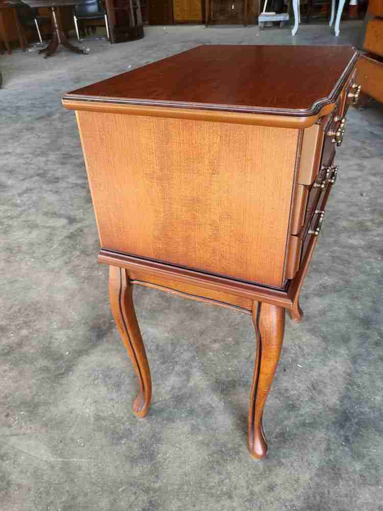 Antique repro small side table cutlery collectors 2 over 2 drawers