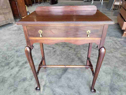 Antique mahogany tall cutlery hall table Drawer cabriole legs pad feet