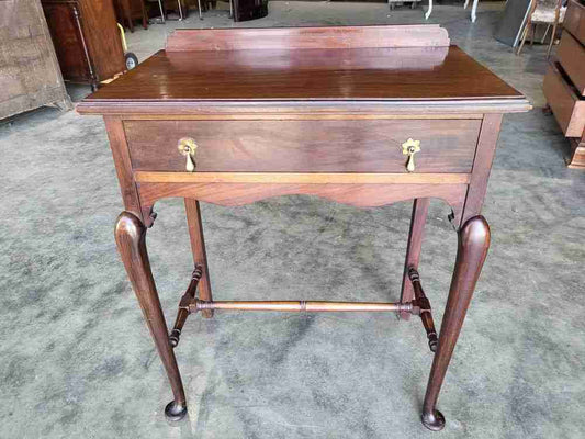 Antique mahogany tall cutlery hall table Drawer cabriole legs pad feet