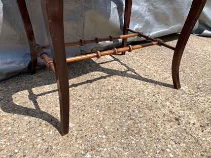 Antique Mahogany Georgian Piano Dressing Stool Cabriole Legs Fabric Seat