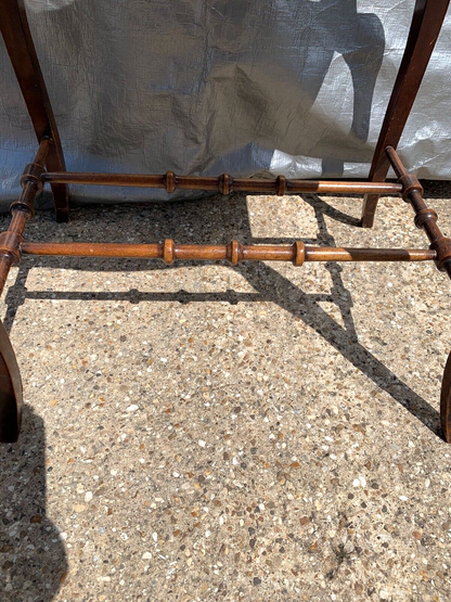 Antique Mahogany Georgian Piano Dressing Stool Cabriole Legs Fabric Seat