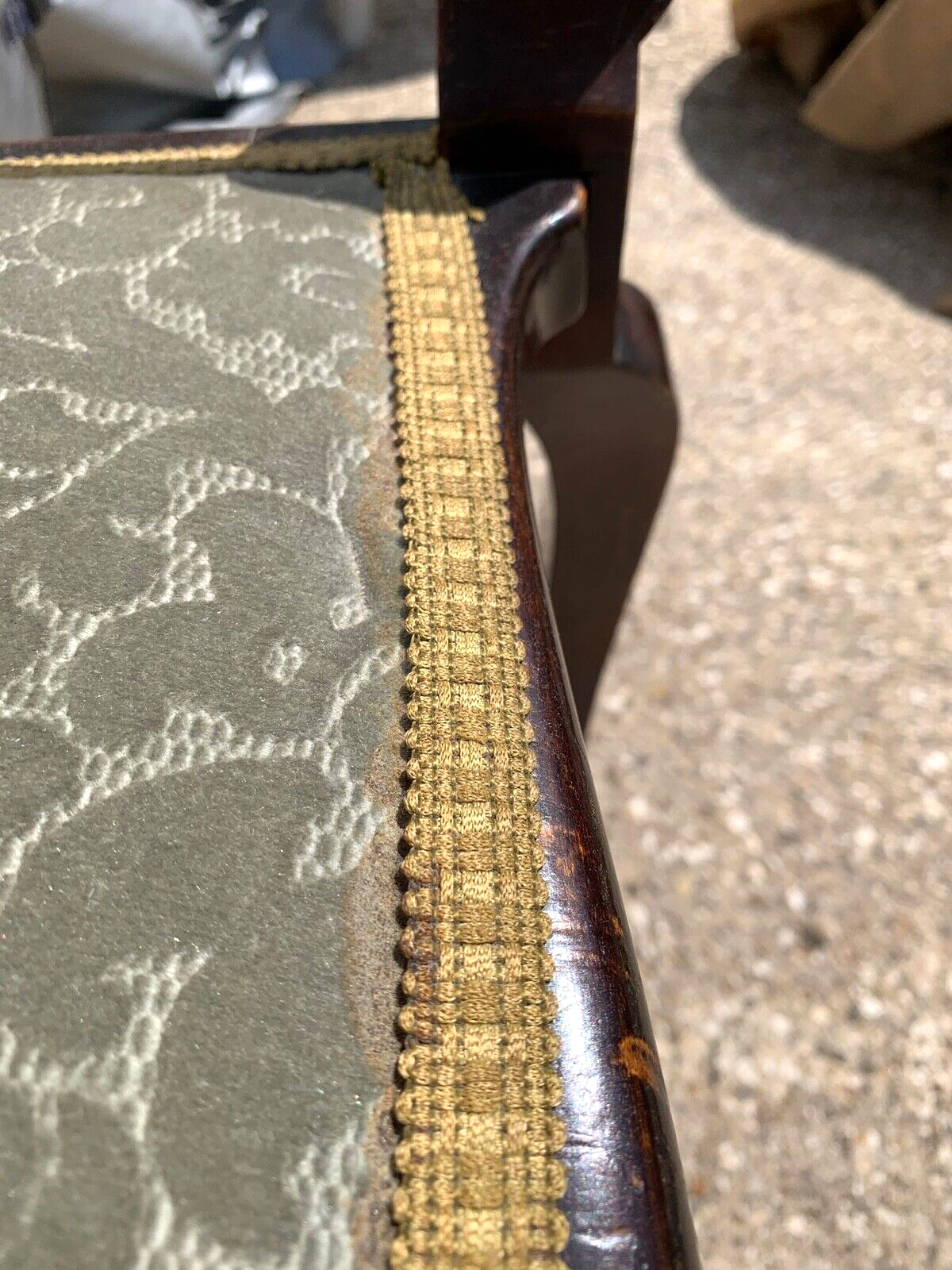 Antique Mahogany Georgian Piano Dressing Stool Cabriole Legs Fabric Seat