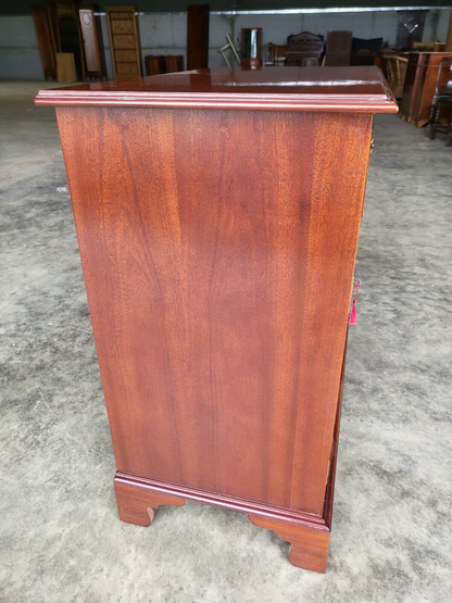 Antique Repro 2 Drawer 2 Door Cabinet Cupboard Sideboard Shelves Bracket Feet