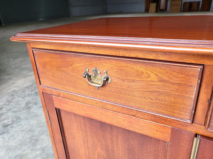 Antique Repro 2 Drawer 2 Door Cabinet Cupboard Sideboard Shelves Bracket Feet