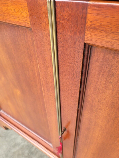 Antique Repro 2 Drawer 2 Door Cabinet Cupboard Sideboard Shelves Bracket Feet