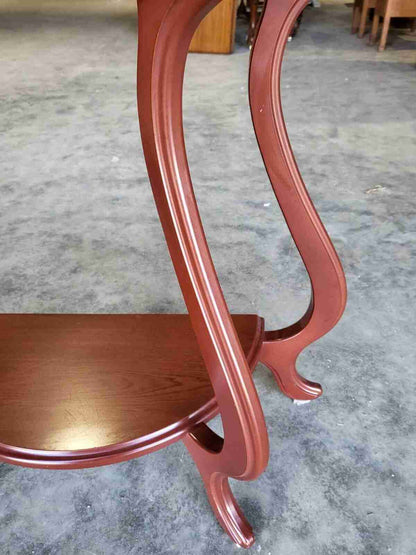 Antique Repro French Serpentine 2 Tier Console Hall End Lamp Table Tall
