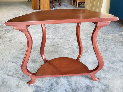 Antique Repro French Serpentine 2 Tier Console Hall End Lamp Table Tall