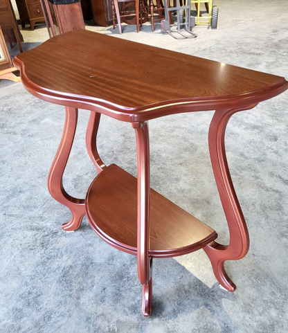 Antique Repro French Serpentine 2 Tier Console Hall End Lamp Table Tall