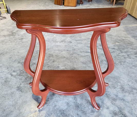 Antique Repro French Serpentine 2 Tier Console Hall End Lamp Table Tall