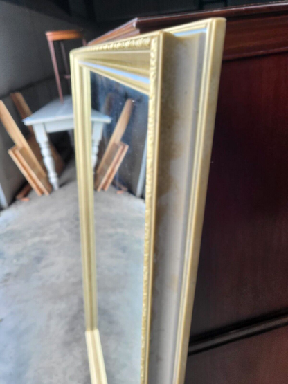 Antique Repro Large Gold Blue Rectangular Wall Mirror