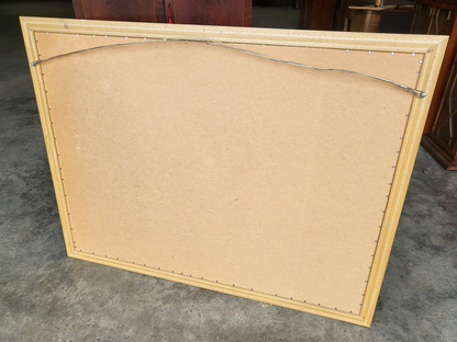 Antique Repro Large Gold Blue Rectangular Wall Mirror