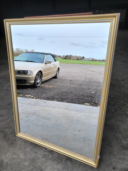 Antique Repro Large Gold Blue Rectangular Wall Mirror