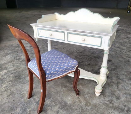 Antique Repro Painted Washstand Desk Hall Server Dressing Table Drawers Bun Feet