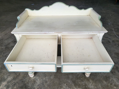 Antique Repro Painted Washstand Desk Hall Server Dressing Table Drawers Bun Feet