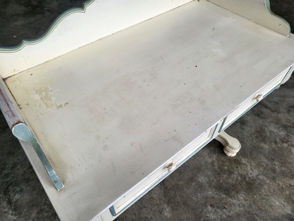 Antique Repro Painted Washstand Desk Hall Server Dressing Table Drawers Bun Feet