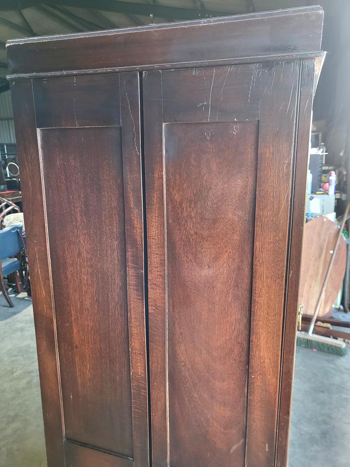 Antique breakdown triple wardrobe compactum drawers shelves