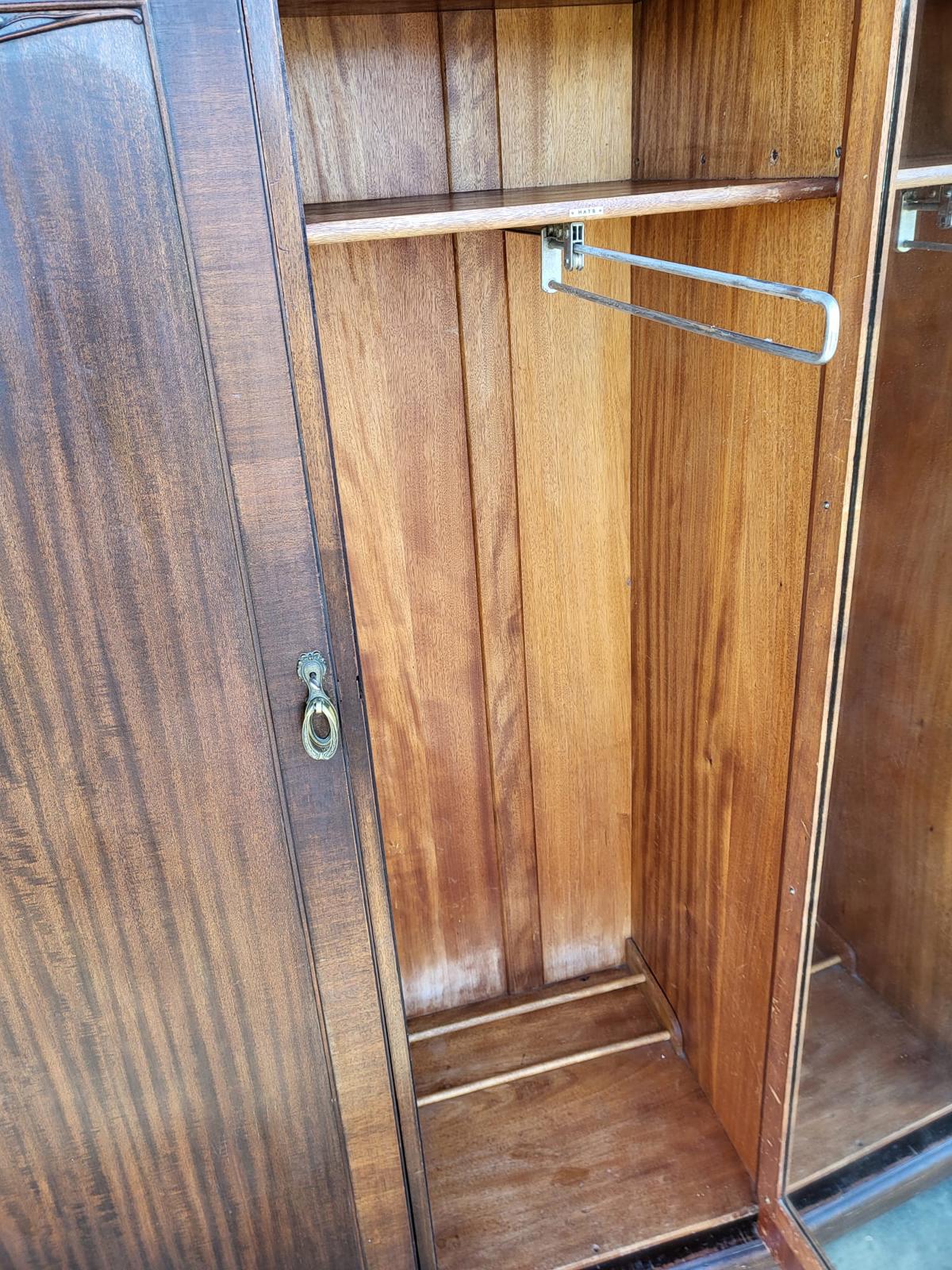 Antique breakdown triple wardrobe compactum drawers shelves