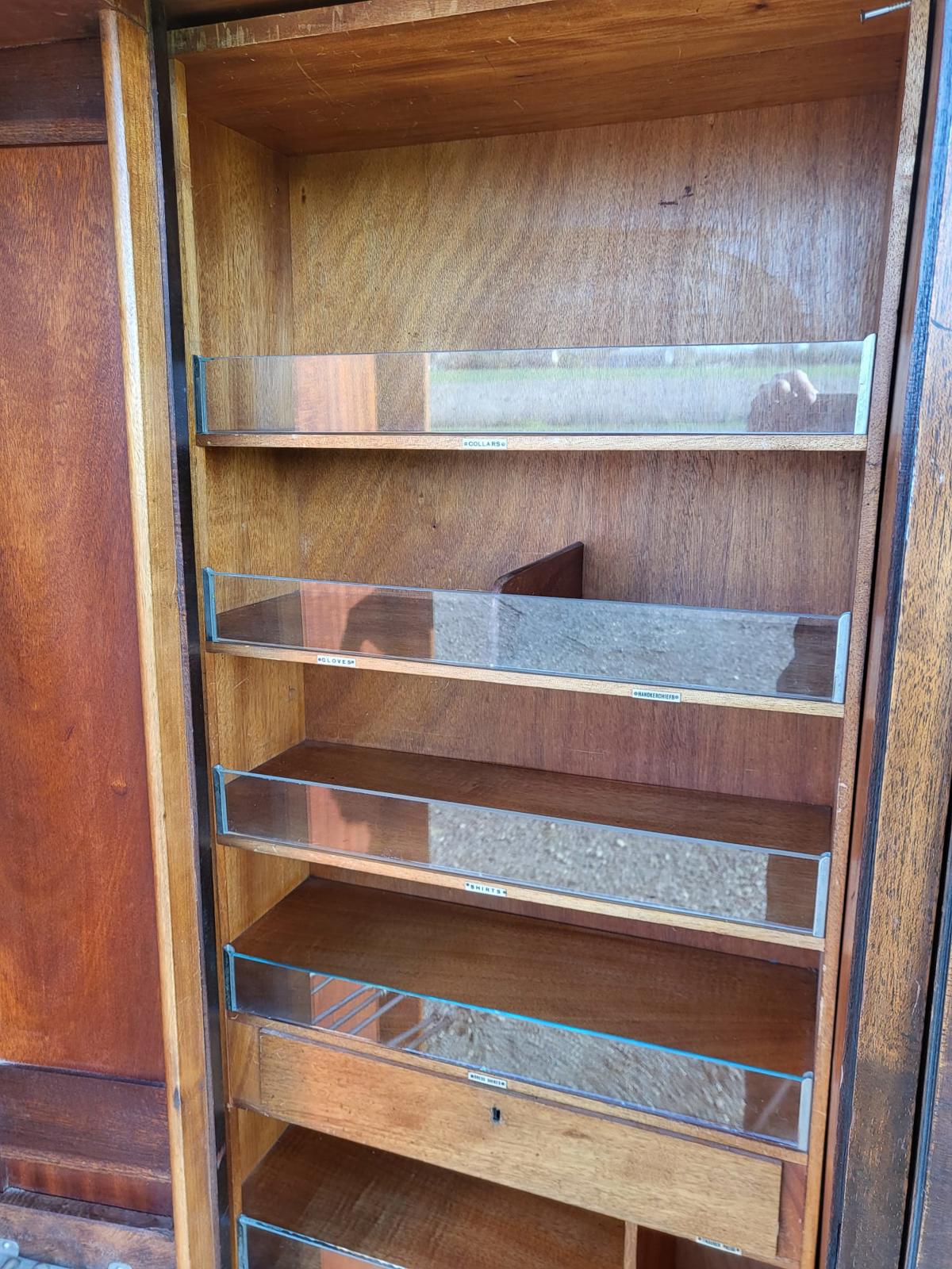 Antique breakdown triple wardrobe compactum drawers shelves