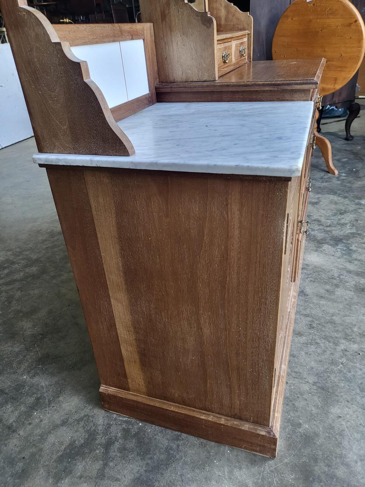 Antique dressing table wash stand drawers mirror