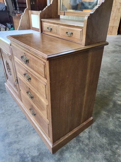 Antique dressing table wash stand drawers mirror