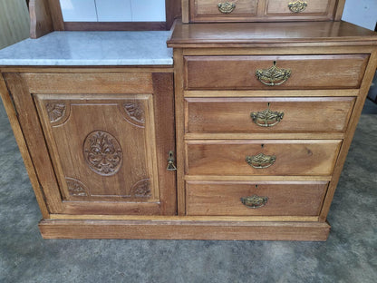Antique dressing table wash stand drawers mirror